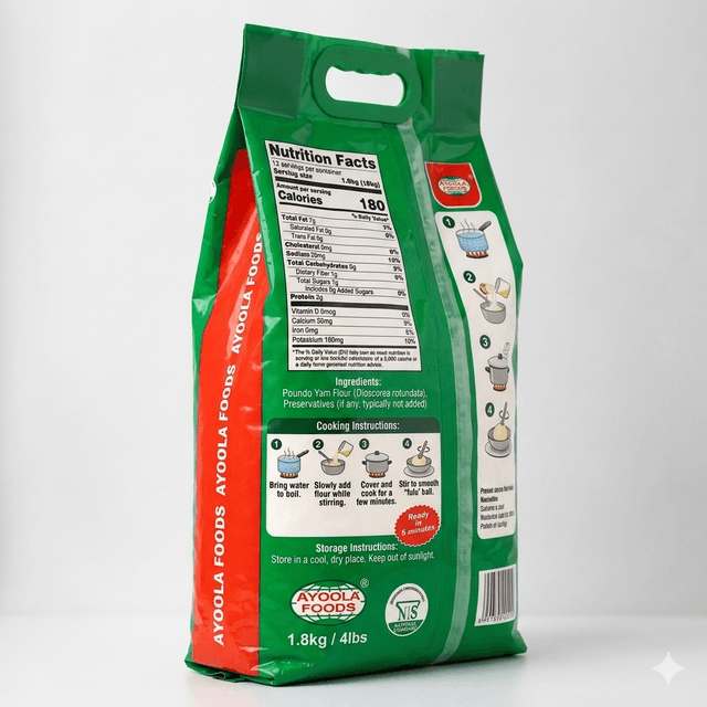 Poundo Yam Flour 4kg — by Local — Garri Swallow from NG — Afrizonemart — view 2