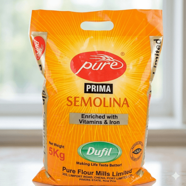 Pure Semolina 5kg — by Pure — Garri Swallow from NG — Afrizonemart