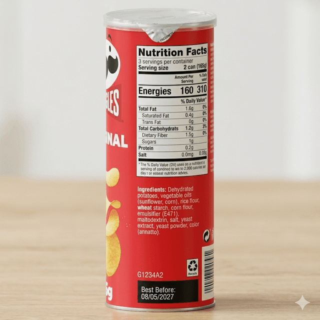 Pringles Original 165g — by Pringles — Snacks Biscuits from US — Afrizonemart — view 2
