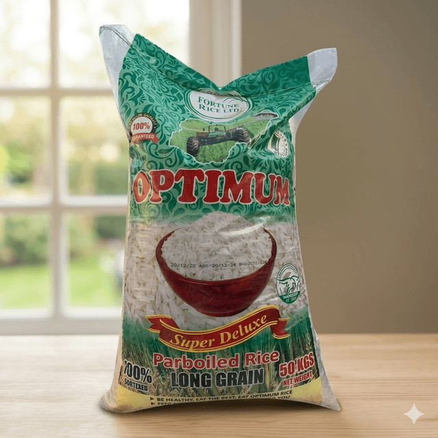 Optimum Parboiled Rice 50kg — by Optimum — Rice from NG — Afrizonemart