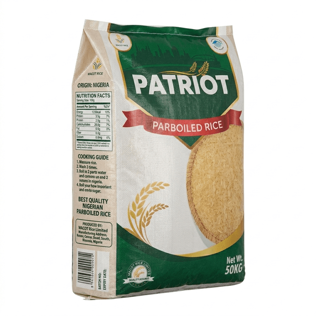 Patriot Parboiled Rice 50kg — by Patriot — Rice from NG — Afrizonemart — view 3