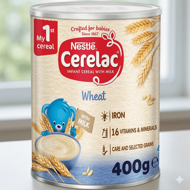 Nestle Cerelac Wheat with Milk 400g — by Cerelac — Cereals from NG — Afrizonemart — view 3