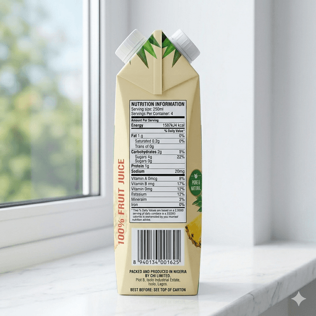 Chivita 100% Pineapple Juice 1L — by Chivita — Fruit Juices from NG — Afrizonemart — view 2