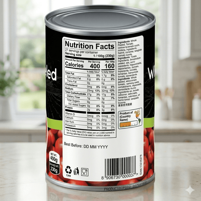 Whole Peeled Tomatoes 400g — by Local — Canned Goods from NG — Afrizonemart — view 2