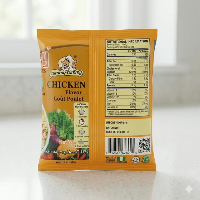 Tummy Tummy Chicken Noodles 70g — by Tummy Tummy — Pasta Noodles from NG — Afrizonemart — view 2