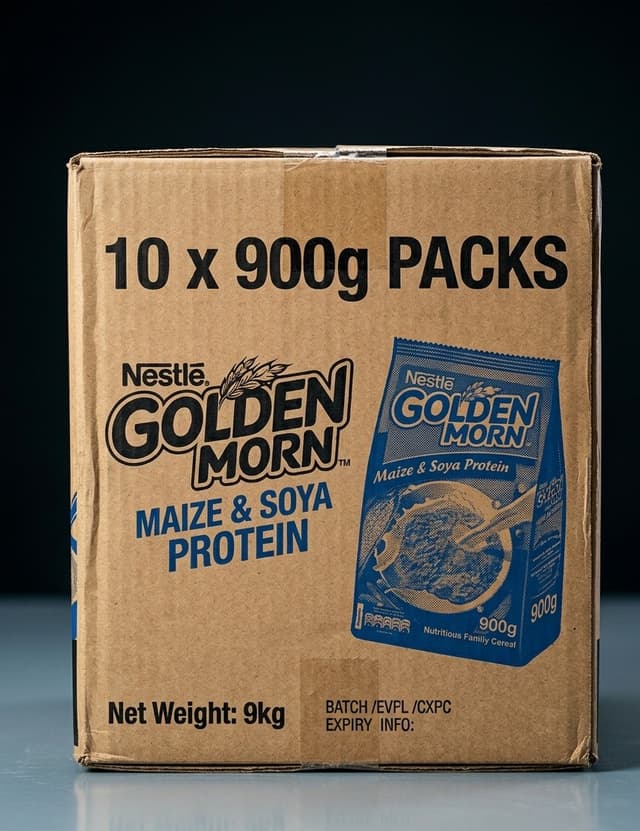 Nestle Golden Morn Carton (10 x 900g) — by Nestle Golden Morn — Cereals from NG — Afrizonemart — view 2