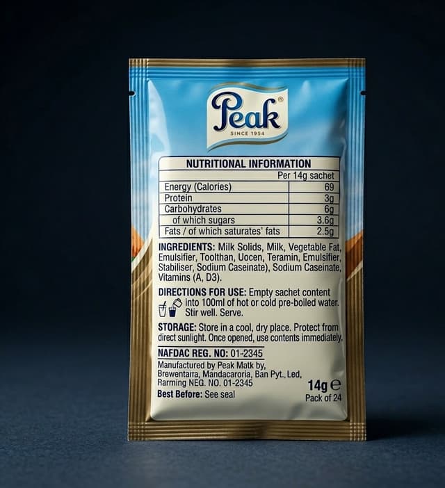 Peak Milk Sachet 14g x 24 (Bulk) — by Peak — Milk Dairy from NG — Afrizonemart — view 3