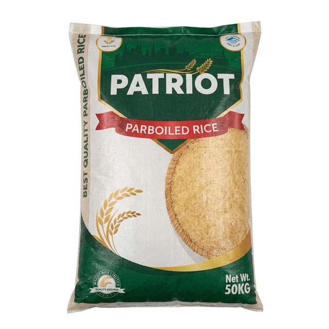 Patriot Parboiled Rice 50kg — by Patriot — Rice from NG — Afrizonemart — view 2