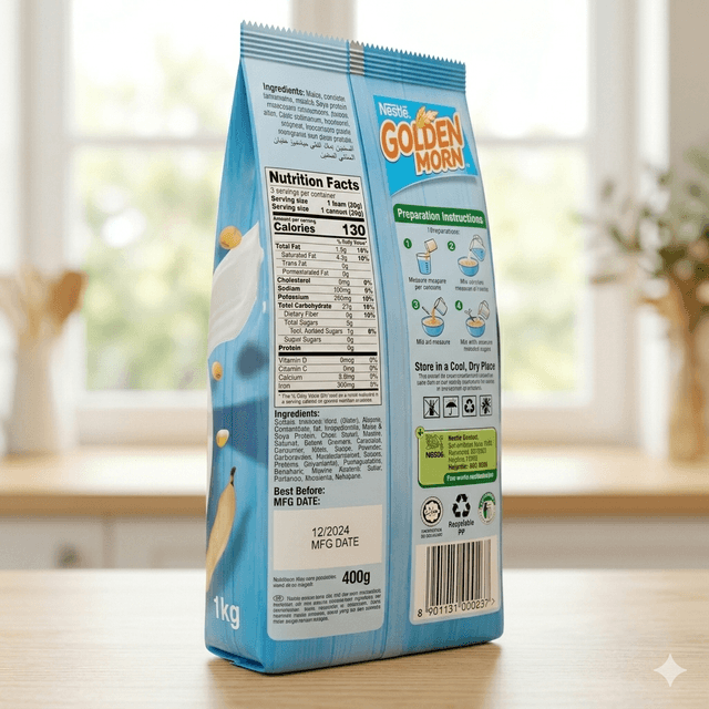 Nestle Golden Morn 400g — by Nestle Golden Morn — Cereals from NG — Afrizonemart — view 2