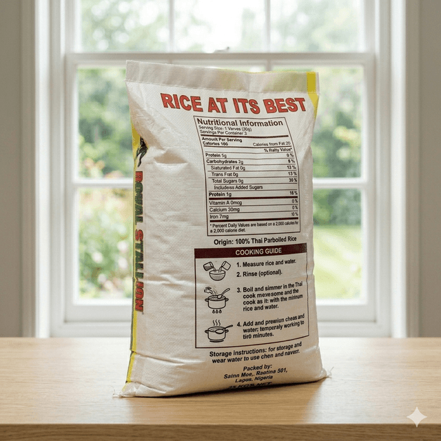 Royal Stallion Parboiled Rice 25kg — by Royal Stallion — Rice from NG — Afrizonemart — view 2