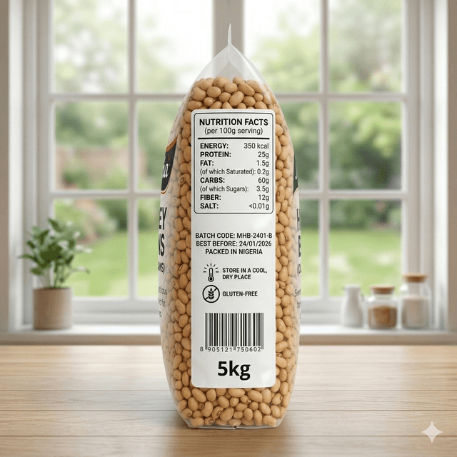 Honey Beans (Oloyin) 5kg — by Local — Beans Legumes from NG — Afrizonemart — view 3