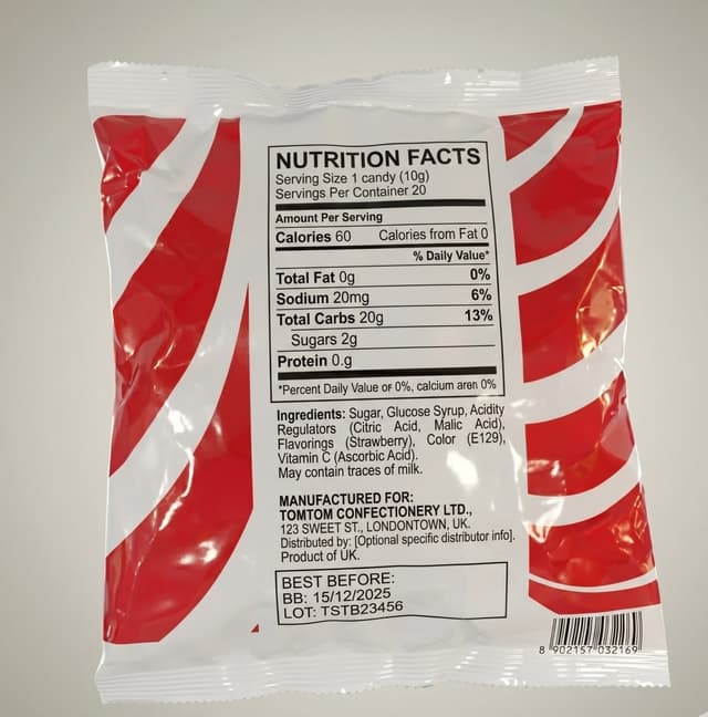TomTom Strawberry Sweets 90g — by TomTom — Snacks Biscuits from NG — Afrizonemart — view 2