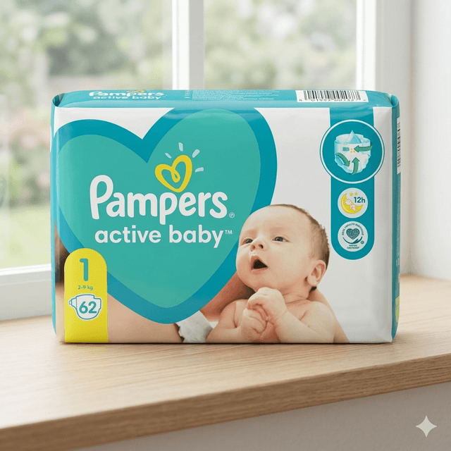 Pampers Active Baby Newborn Size 1 (62 count) — by Pampers — Diapers from NG — Afrizonemart
