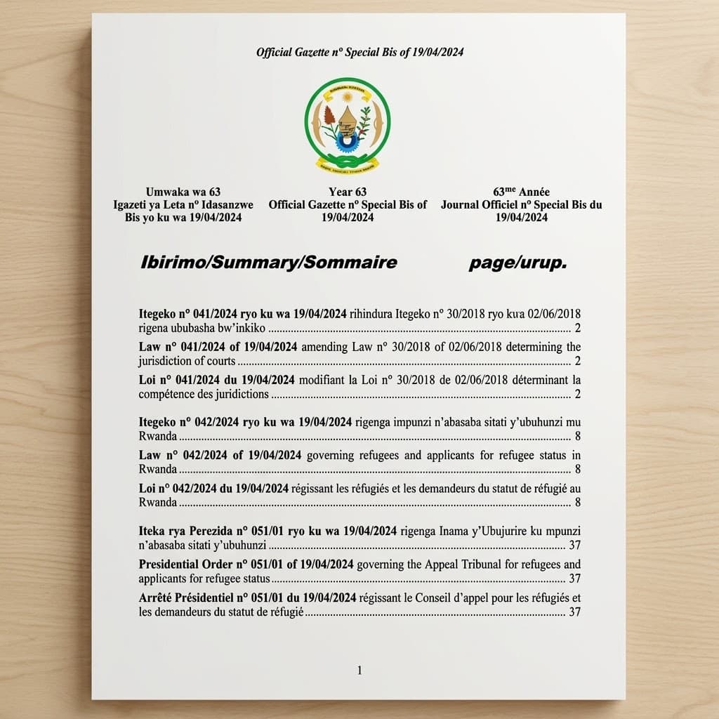 Law No. 041/2024 — Amending the Law Determining the Jurisdiction of Courts