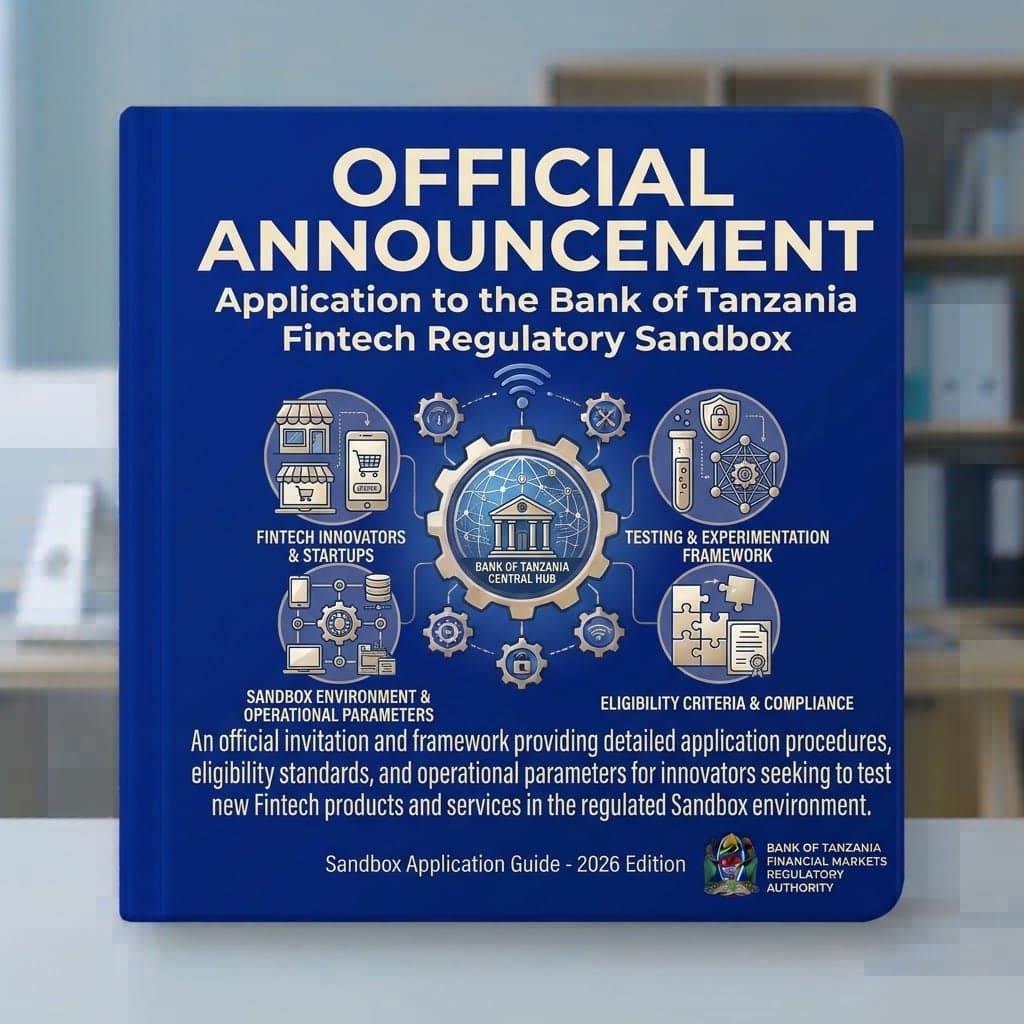 Official Announcement for Application to the Bank of Tanzania Fintech Regulatory Sandbox