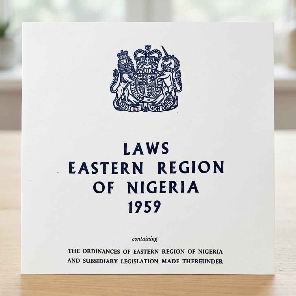 Laws of Eastern Region of Nigeria 1959, Volume I