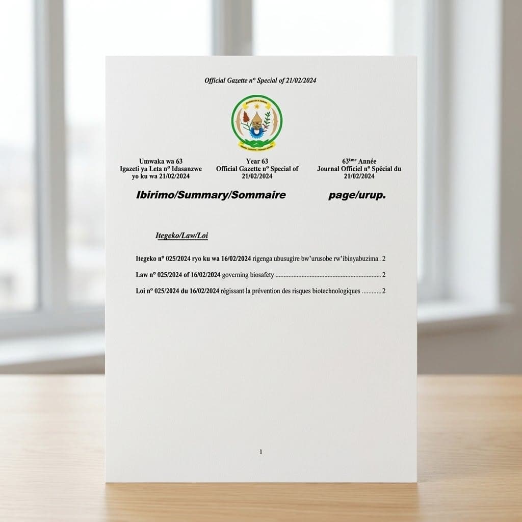 Law No. 025/2024 — Governing Biosafety