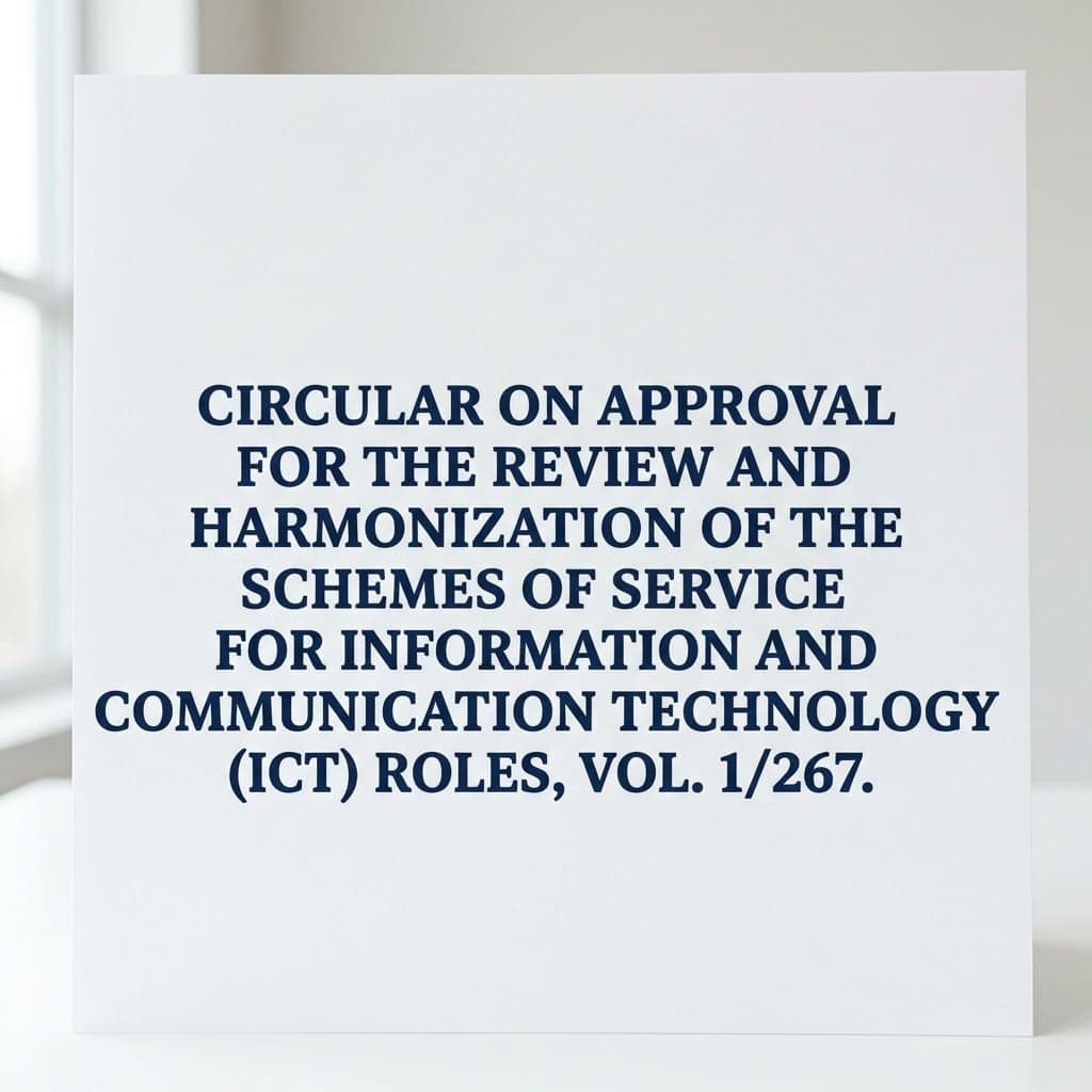 Circular on Approval for the Review and Harmonization of the Schemes of Service for Information and Communication Technology (ICT) Roles, Vol. 1/267