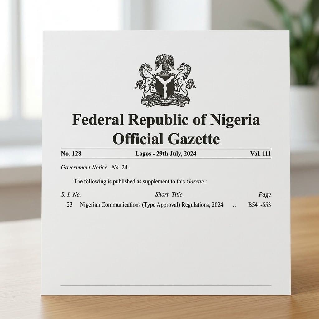 Nigeria's Type Approval Regulations, 2024