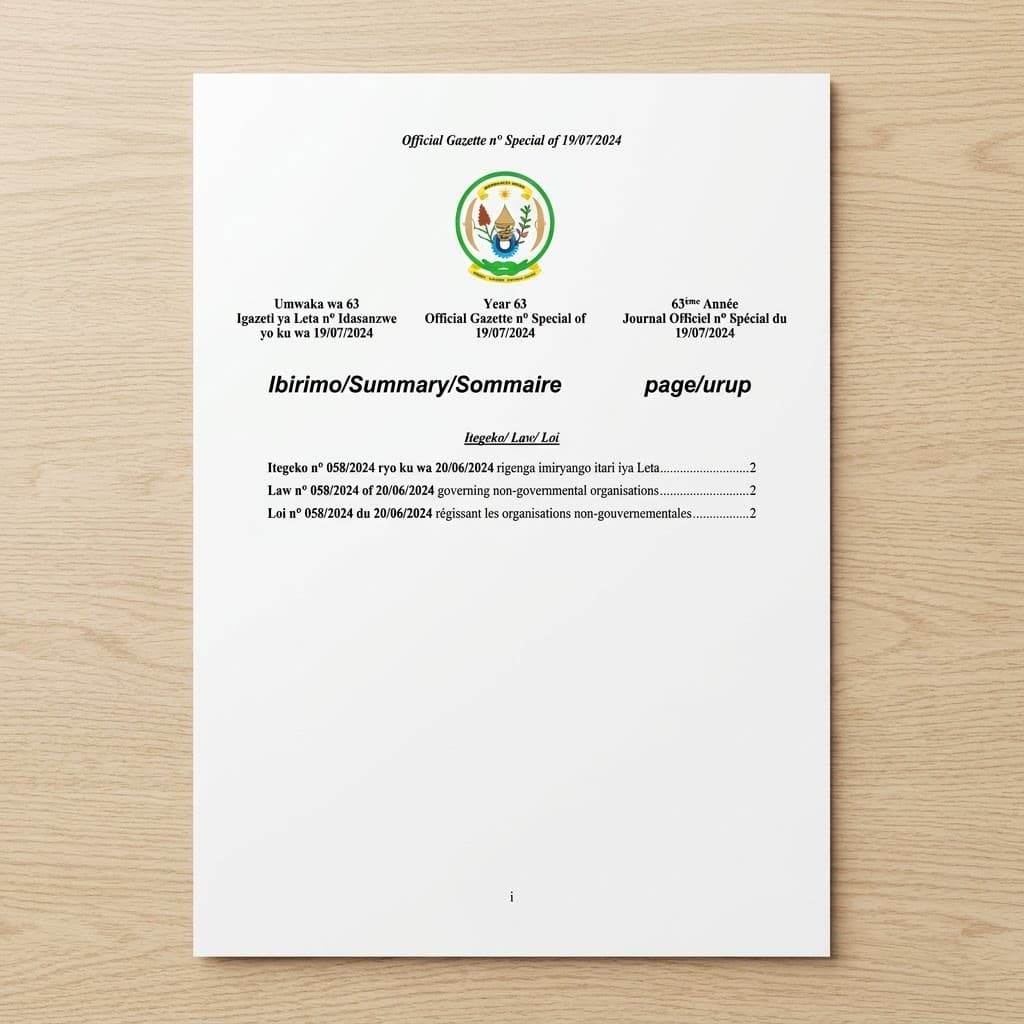 Law No. 058/2024 — Governing Non-Governmental Organisations