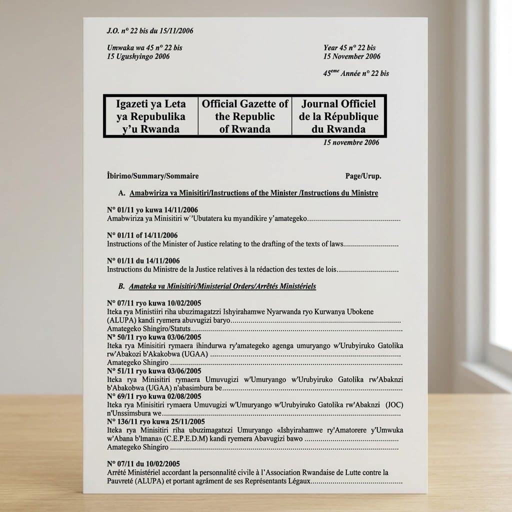 Granting Legal Personality to Communauté des Eglises Pentecôtistes des Enfants de Dieu dans le Monde (C.E.P.E.D.M)