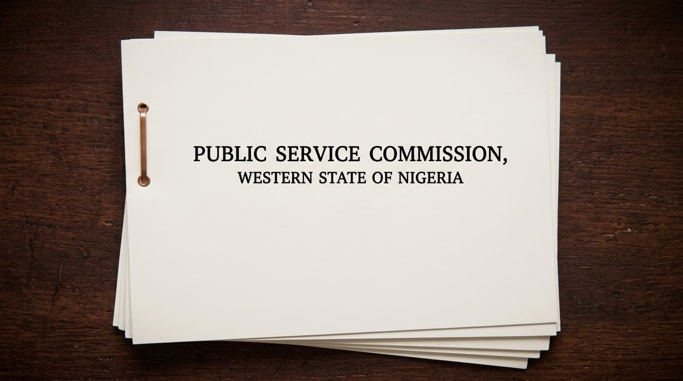 Report for the Public Service Commission Western State of Nigeria