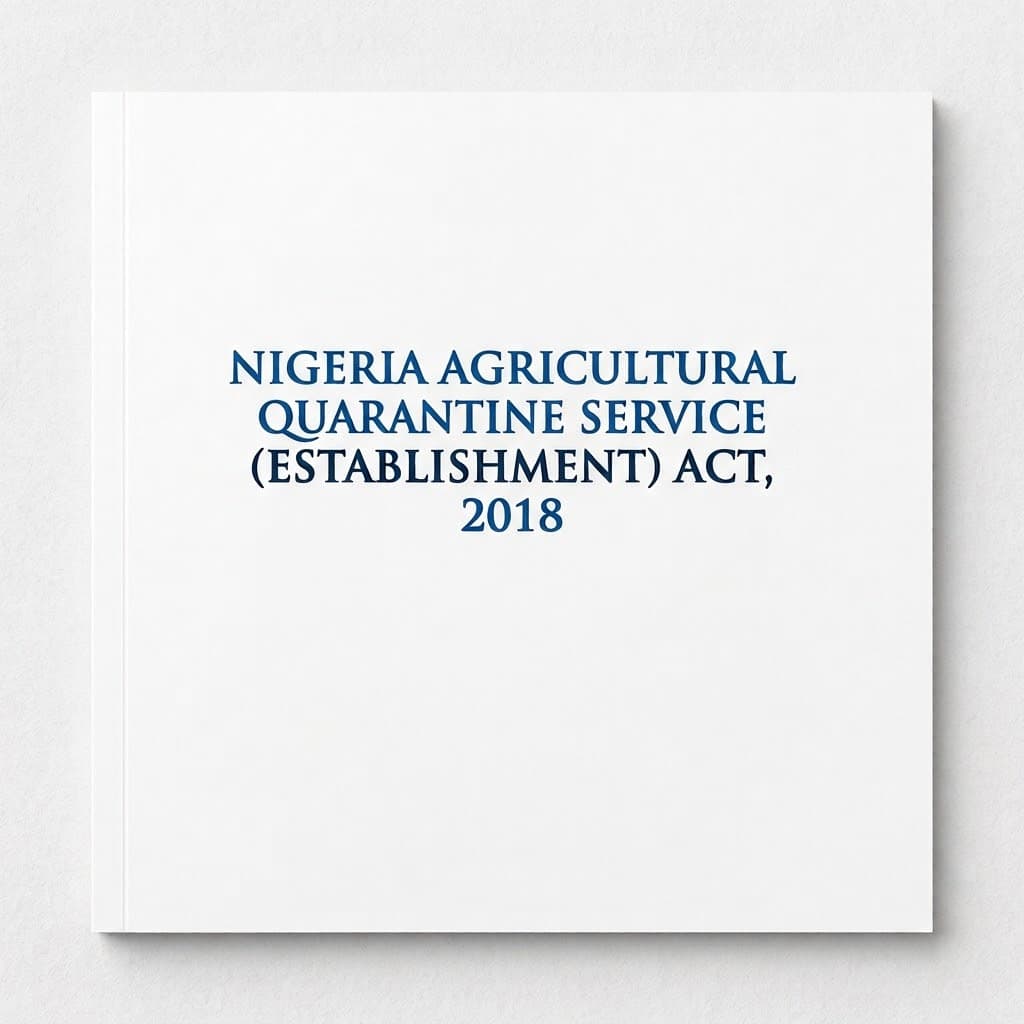 Nigeria Agricultural Quarantine Service (Establishment) Act, 2018