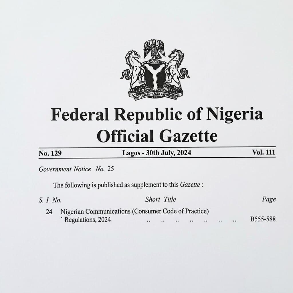 Nigeria's Consumer Code of Practice Regulations, 2024