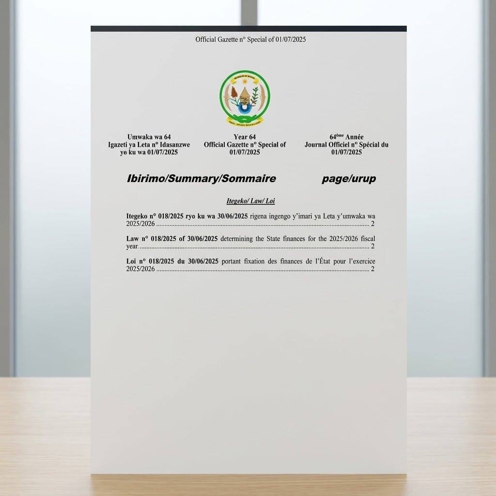Law No. 018/2025 — State Finances for 2025/2026