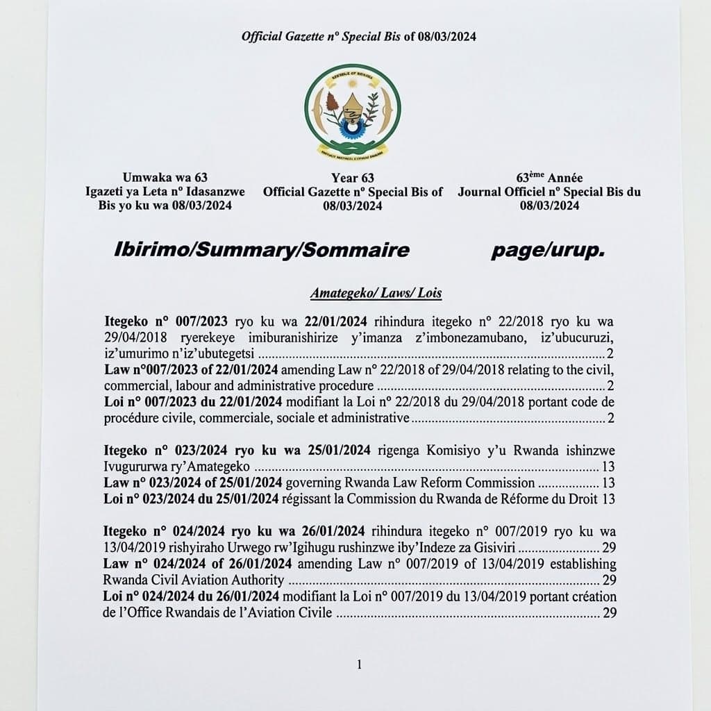 Law No. 023/2024 — Governing Rwanda Law Reform Commission