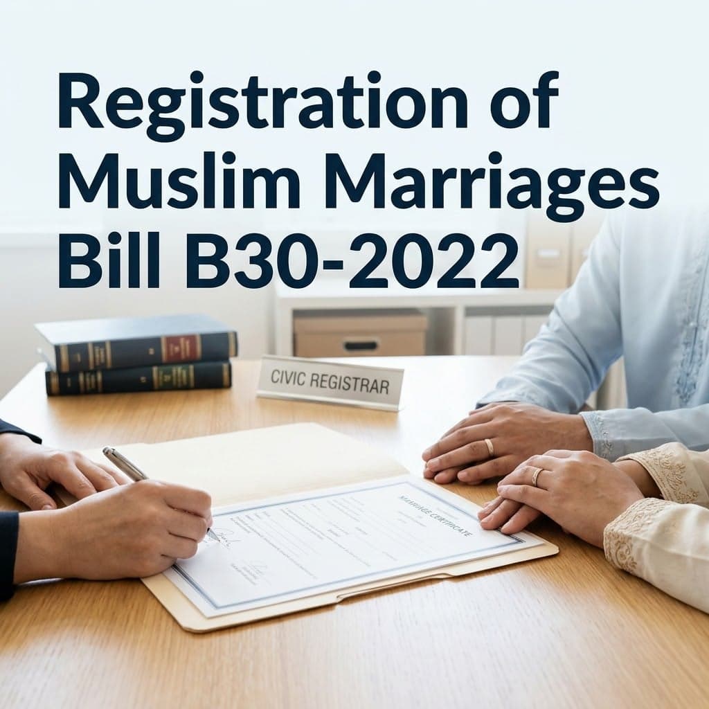 Registration of Muslim Marriages Bill B30-2022