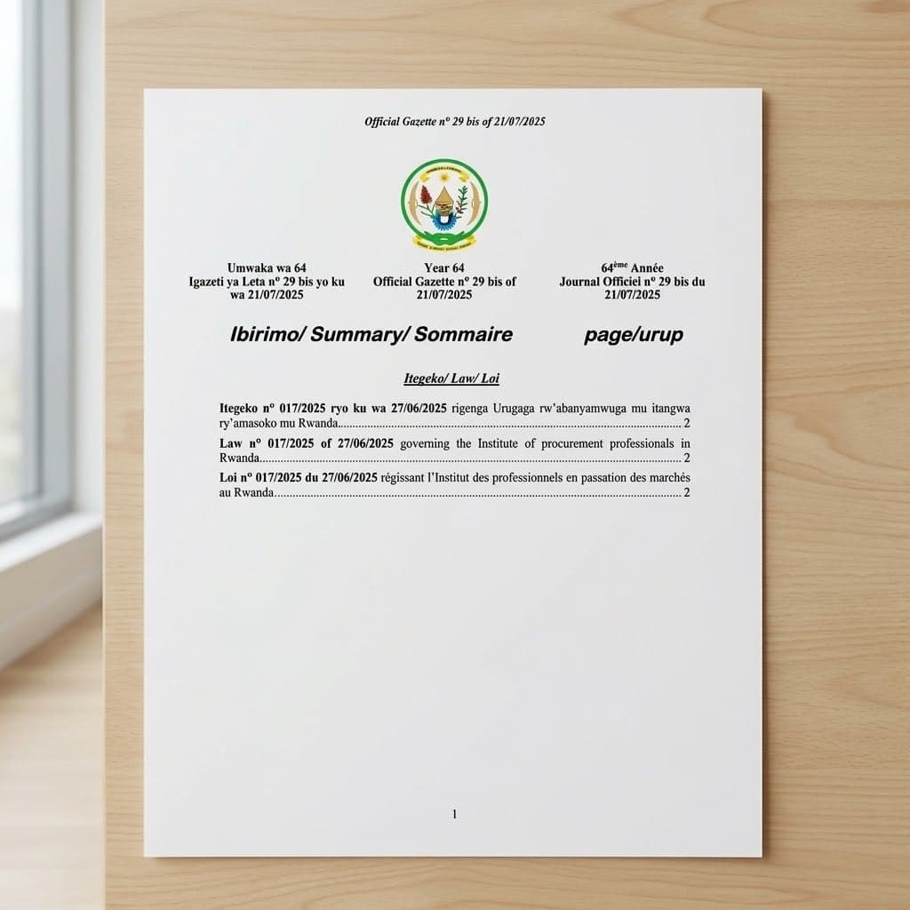 Law No. 017/2025 — Institute of Procurement Professionals