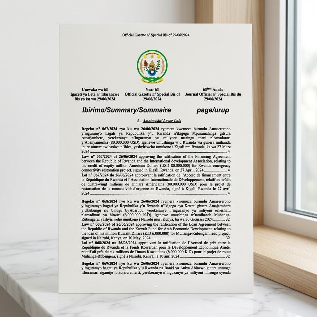 Law No. 067/2024 — Rwanda Emergency Connectivity Restoration Project