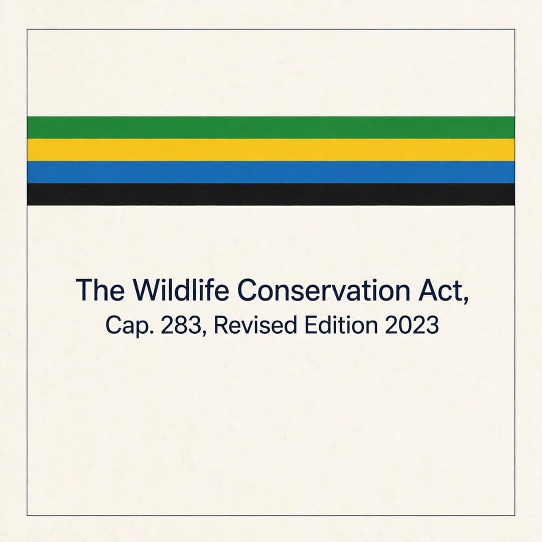 The Wildlife Conservation Act, Cap. 283, Revised Edition 2023