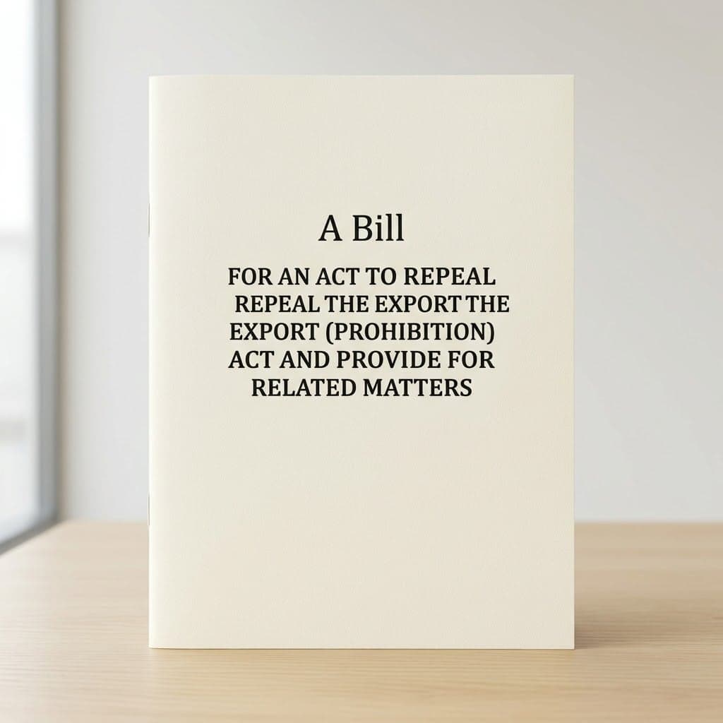 A Bill for an Act to Repeal the Export (Prohibition) Act, Cap E22, Laws of the Federation of Nigeria, 2004; and for Related Matters