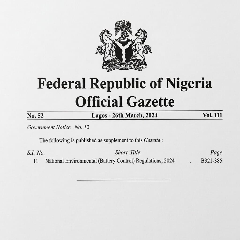 National Environmental (Battery Control) Regulations, 2024