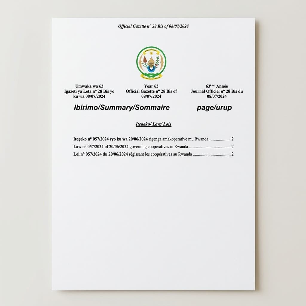 Law No. 057/2024 — Governing Cooperatives in Rwanda