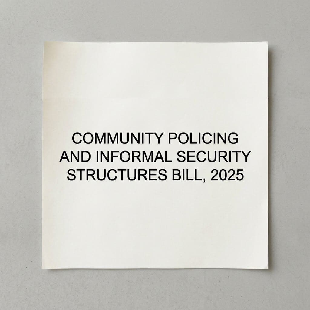 Community Policing and Informal Security Structures Bill, 2025