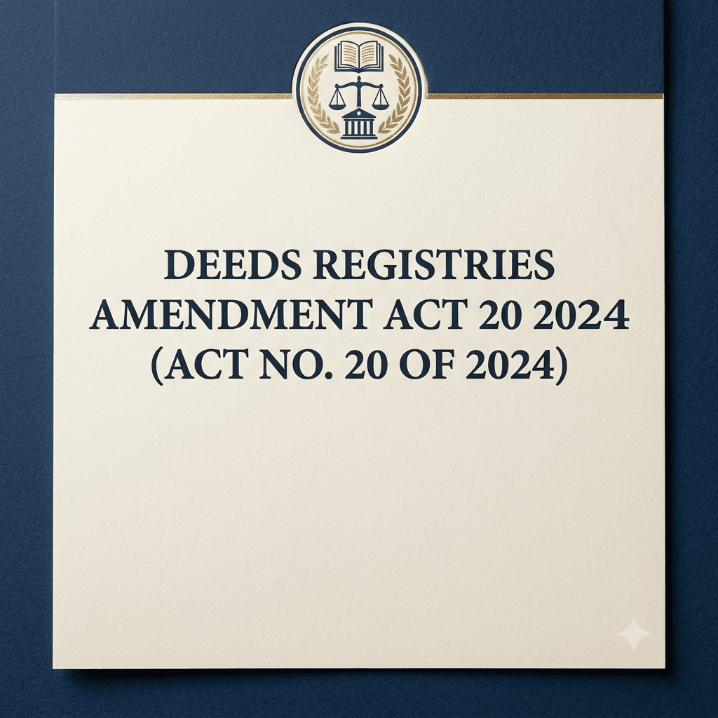 Deeds Registries Amendment Act 20 of 2024 (English / Afrikaans)