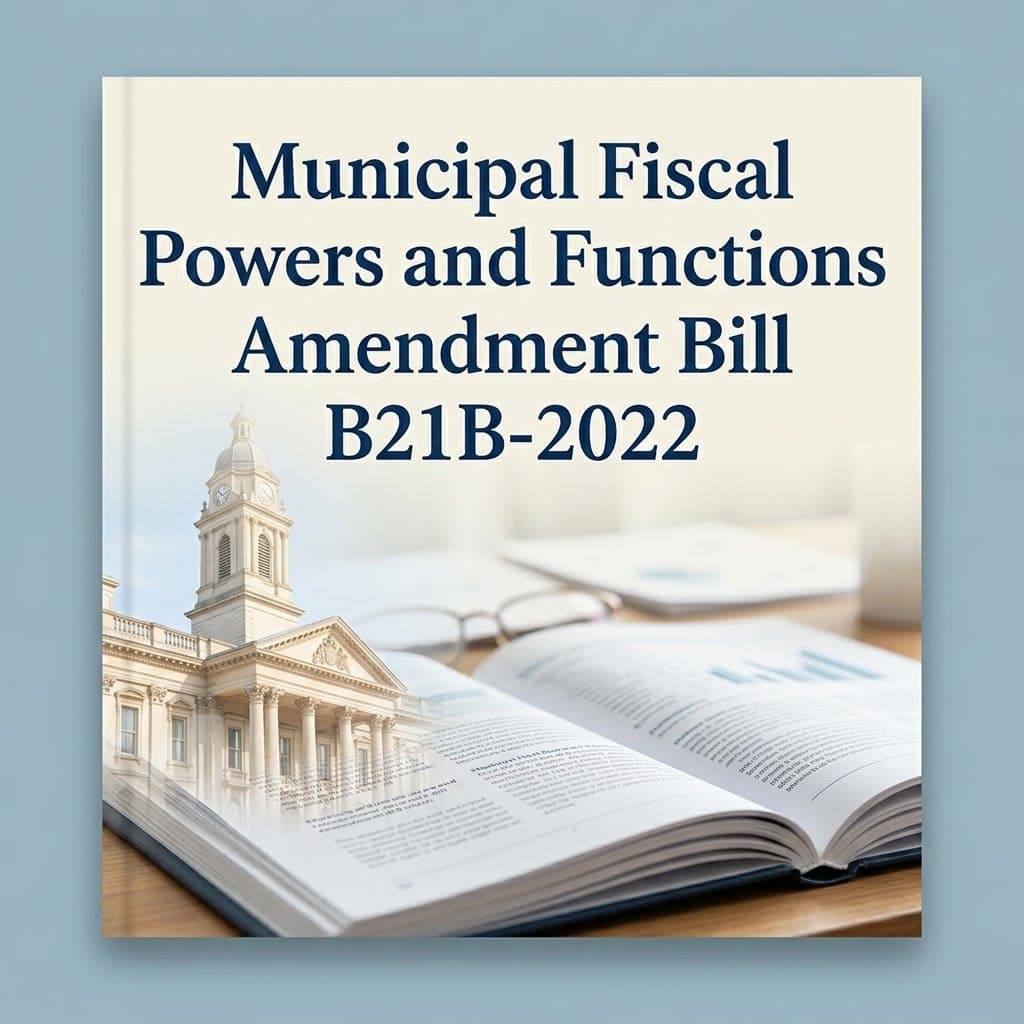 Municipal Fiscal Powers and Functions Amendment Bill B21B-2022
