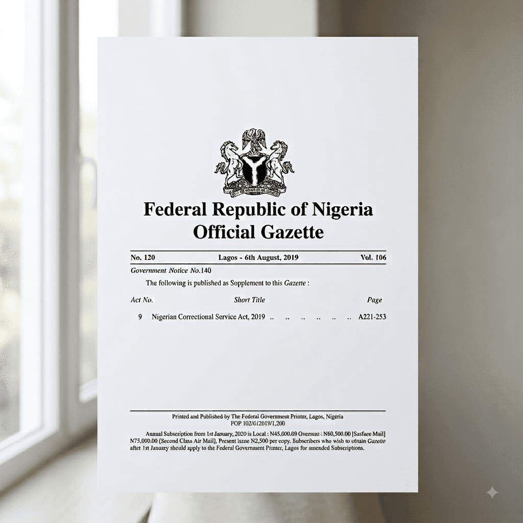 Nigerian Correctional Service Act, 2019