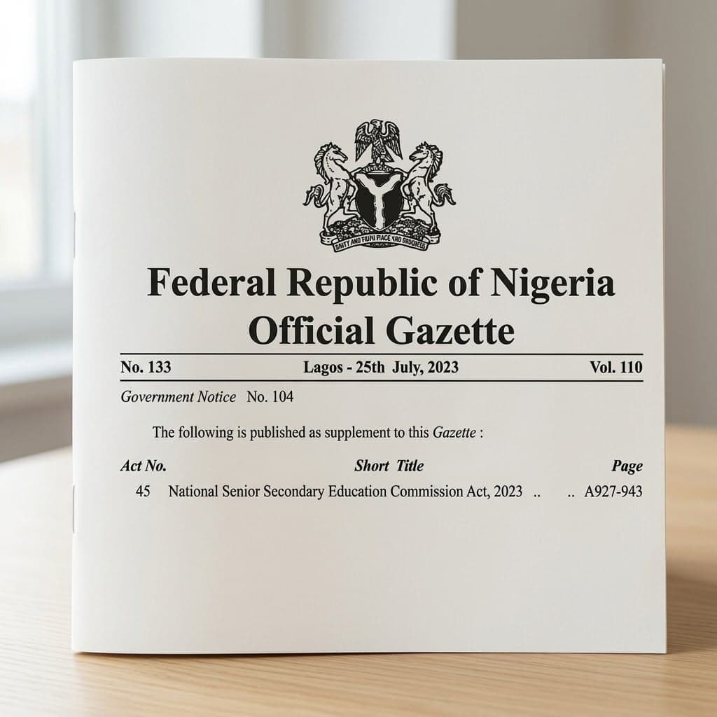 Nigeria's National Senior Secondary Education Commission Act, 2023