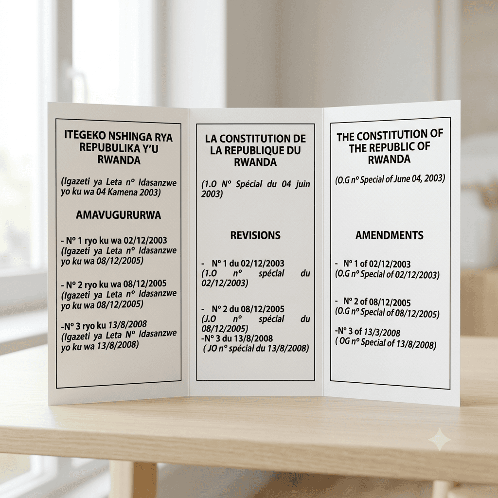 Constitutional Amendment No. 03 of 13 August 2008 to the Constitution of the Republic of Rwanda of 4 June 2003, as Amended to Date