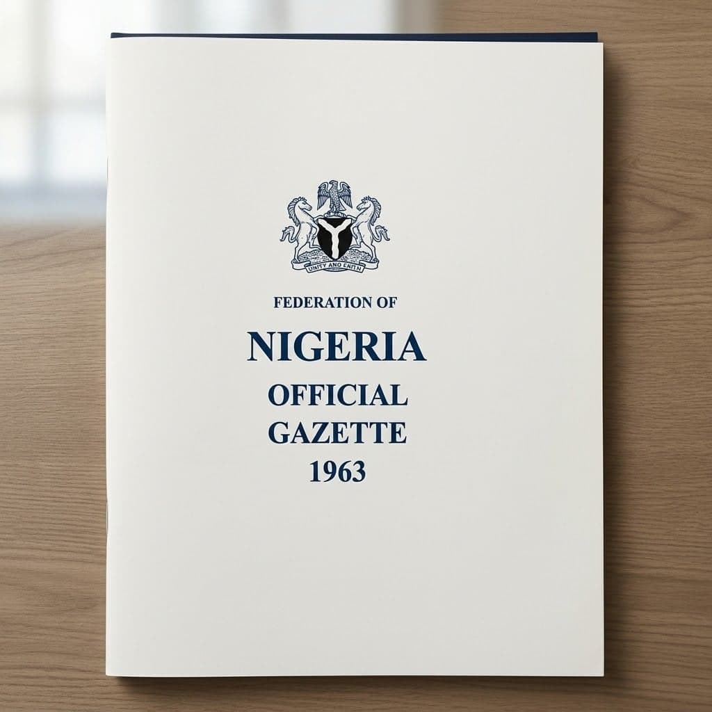 Federation of Nigeria Official Gazette — No. 48, Vol. 50