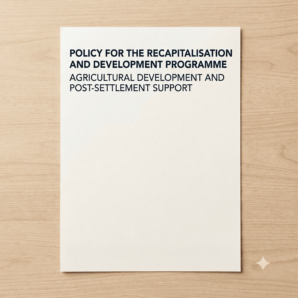 Policy for the Recapitalisation and Development Programme of the Department of Rural Development and Land Reform