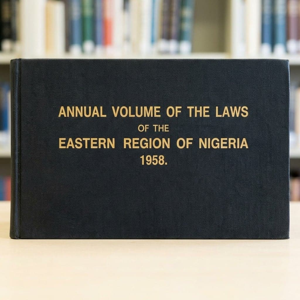 Annual Volume of the Laws of the Eastern Region of Nigeria, 1958