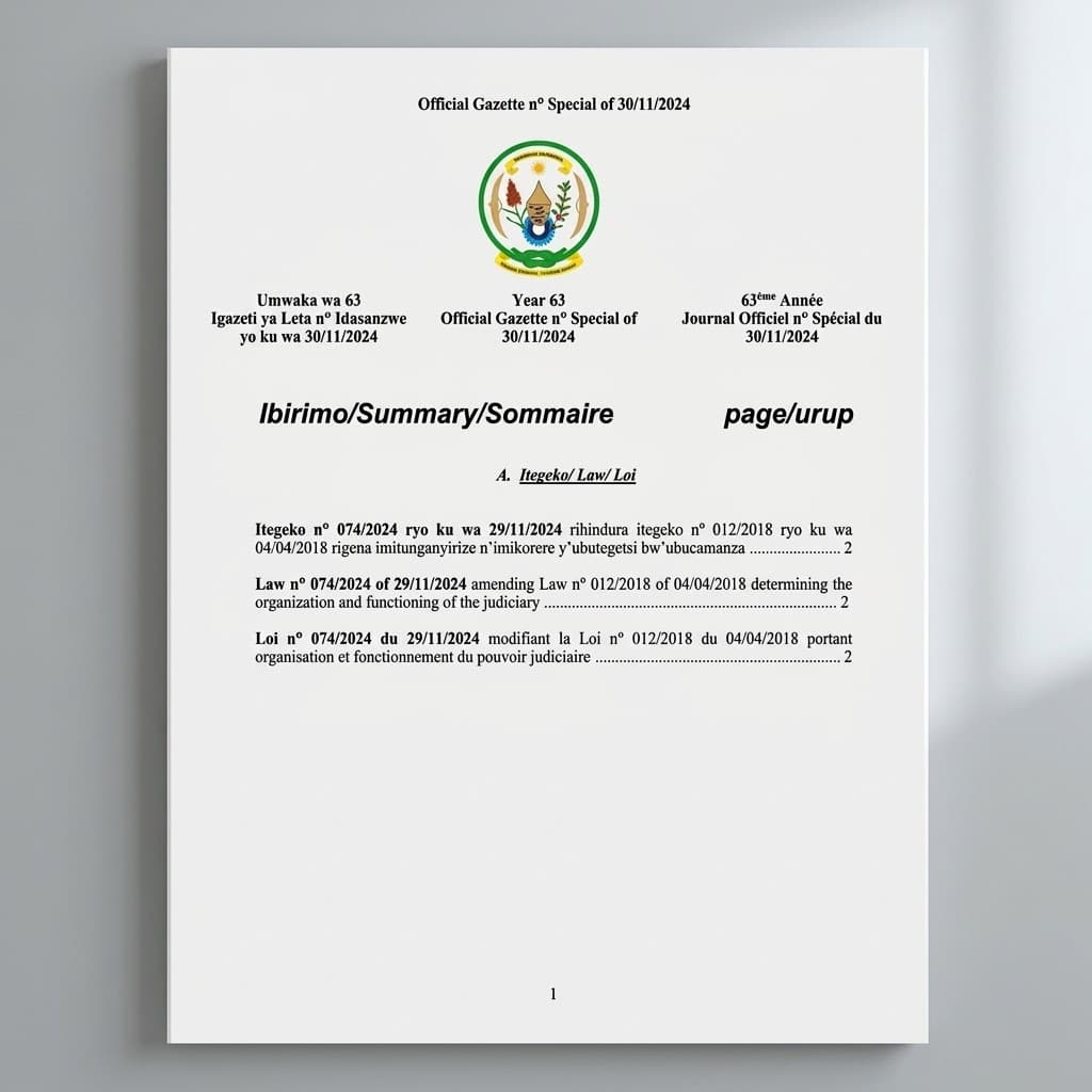 Law No. 074/2024 — Amending the Law Governing the Judiciary