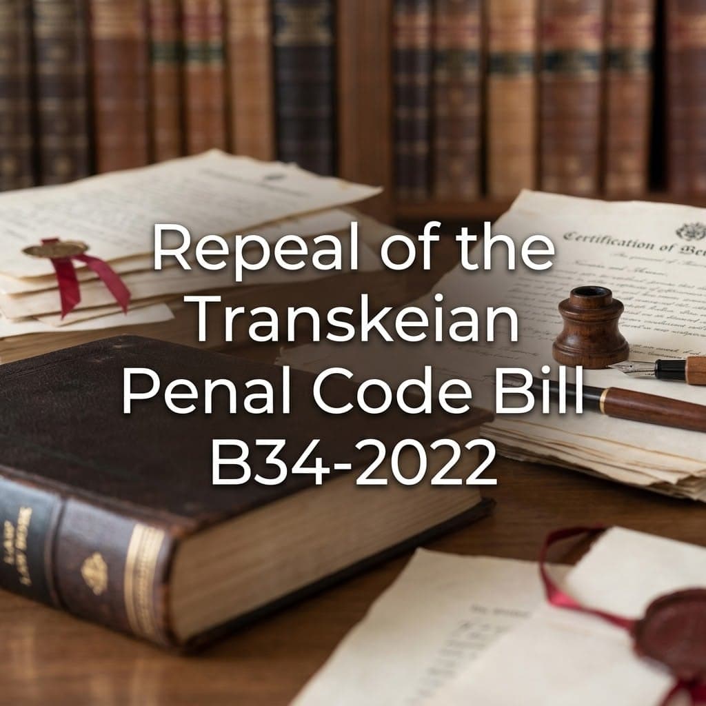 Repeal of the Transkeian Penal Code Bill B34-2022