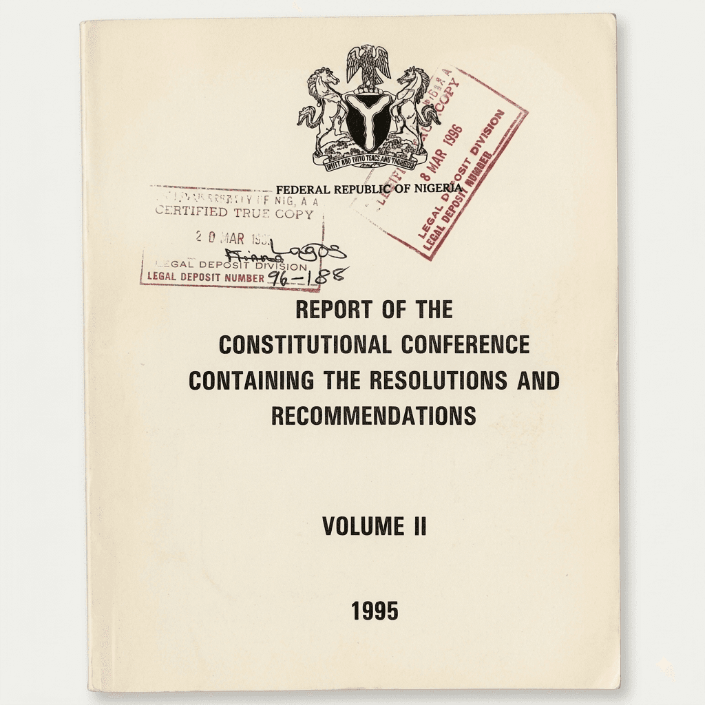 Nigeria's Report of the Constitutional Conference Volume II Containing the Resolutions and Recommendations