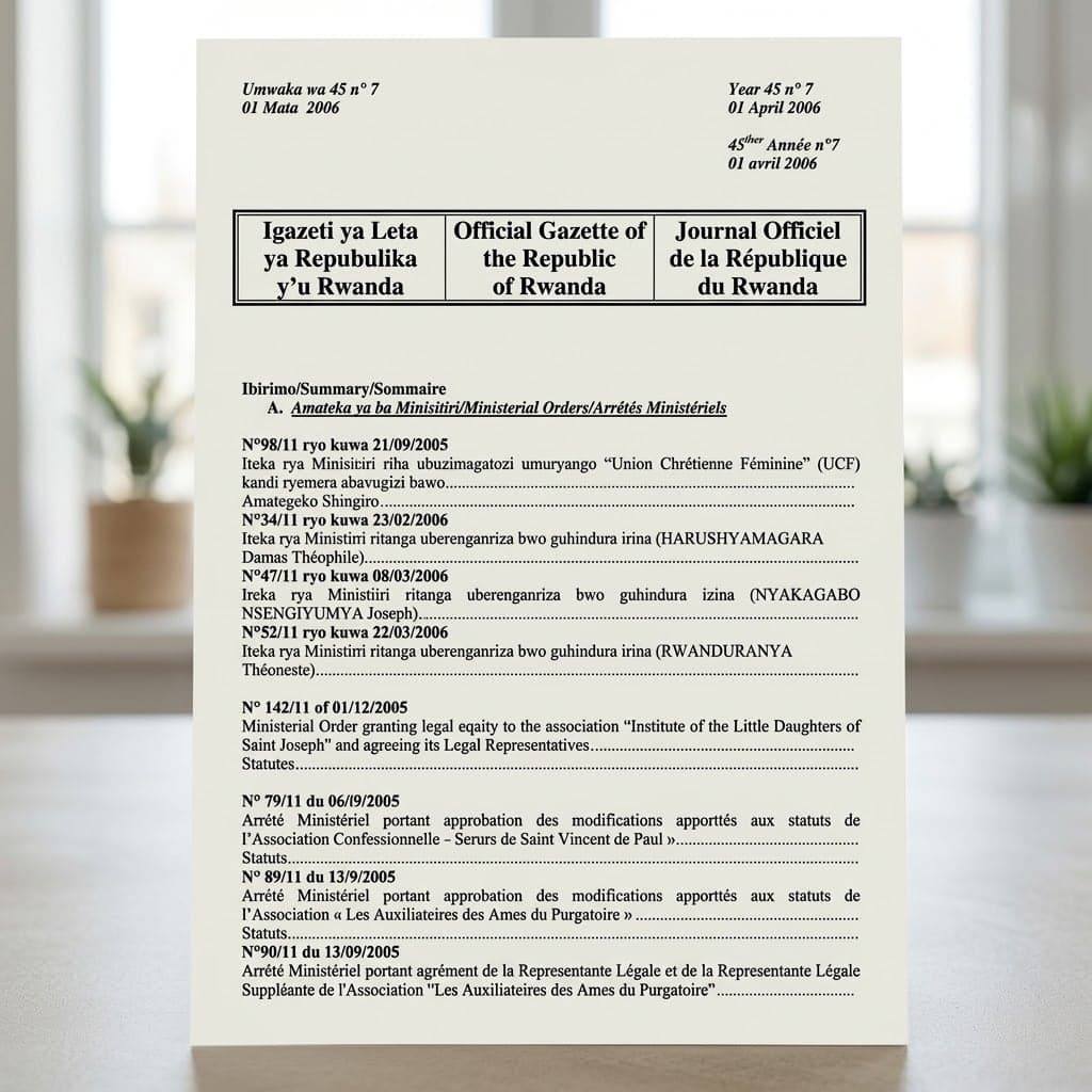 Approval of Amendments to the Statutes of the Association Sœurs de Saint Vincent de Paul